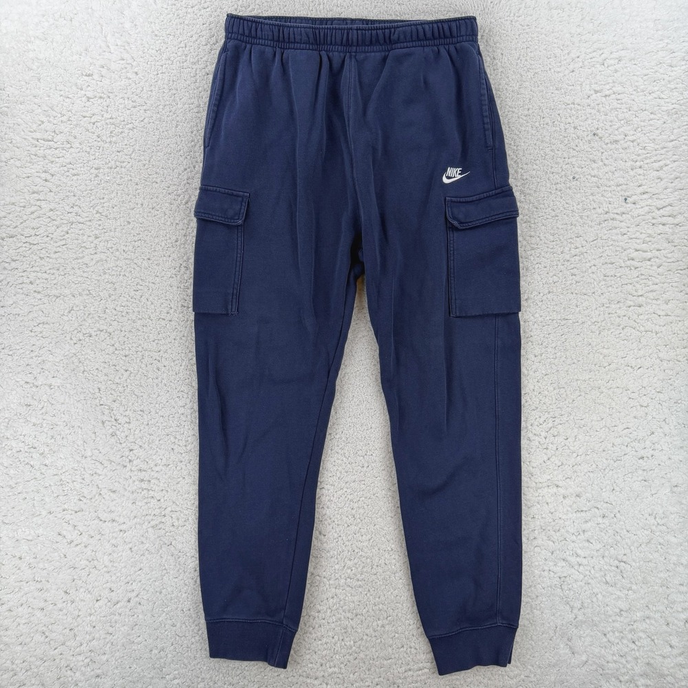 Nike Cargo Sweatpants Mens Large Tall Blue Fleece Jogger Pants CD3129-410